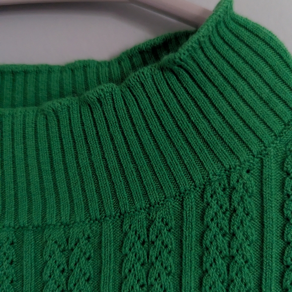 Green Ribbed Knit Top - Picture 2 of 4